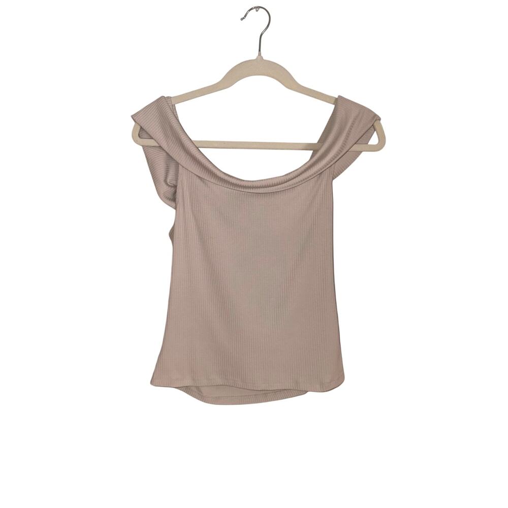 Old Navy Women’s Large Ivory Ribbed Off-Shoulder Stretch Top - Picture 5 of 5